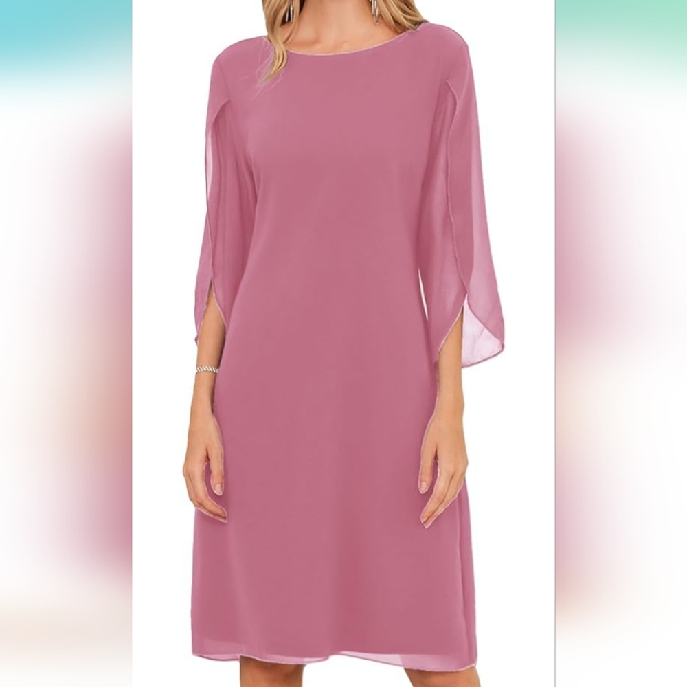 GRACE KARIN PLUS SIZE Chiffon Flutter Sleeve Dress